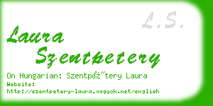 laura szentpetery business card